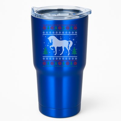 Horse Lover Funny Gift Horse Ugly Sweater Christmas Xmas Gift Tumbler
