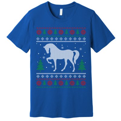 Horse Lover Funny Gift Horse Ugly Sweater Christmas Xmas Gift Premium T-Shirt