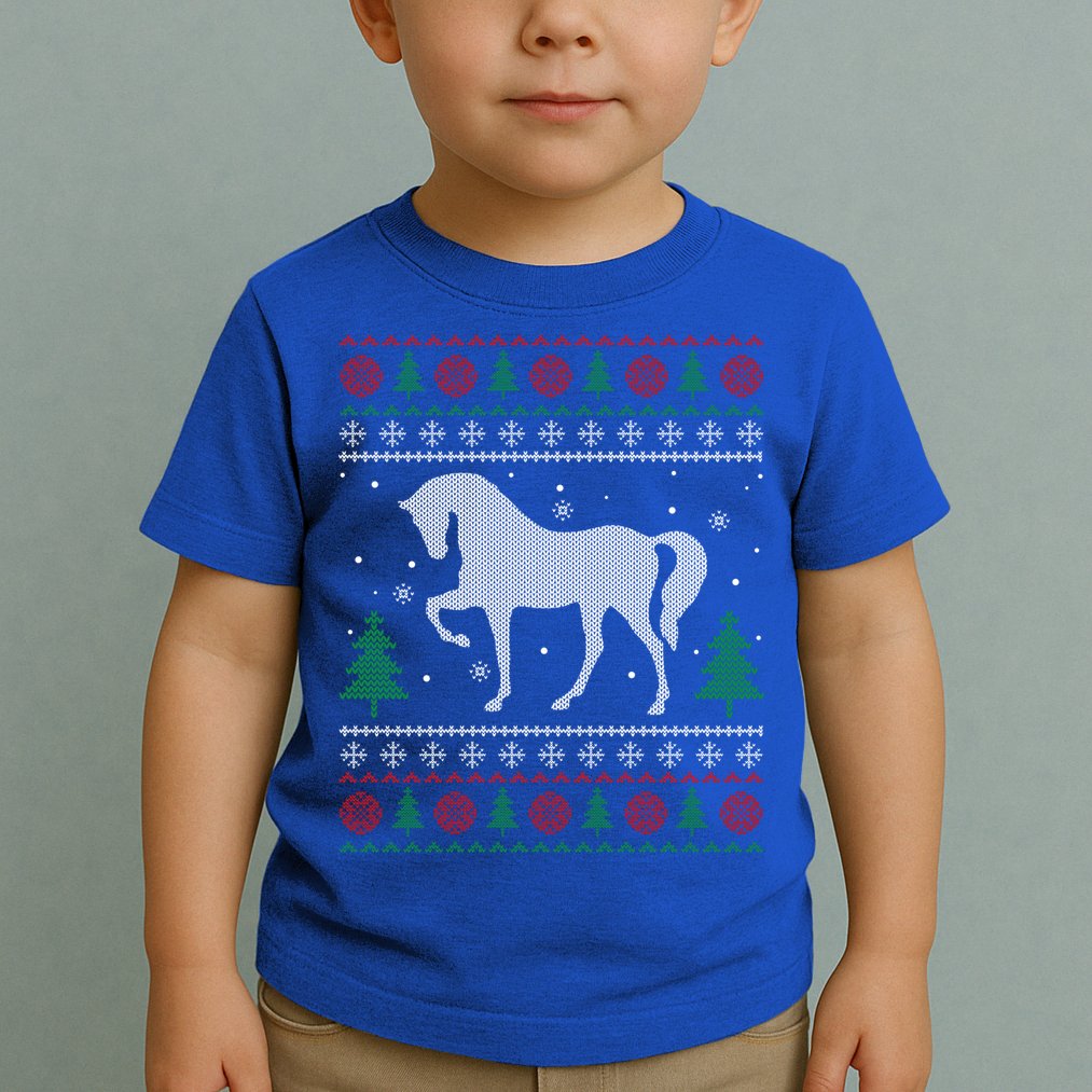 Horse Lover Funny Gift Horse Ugly Sweater Christmas Xmas Gift Toddler T-Shirt