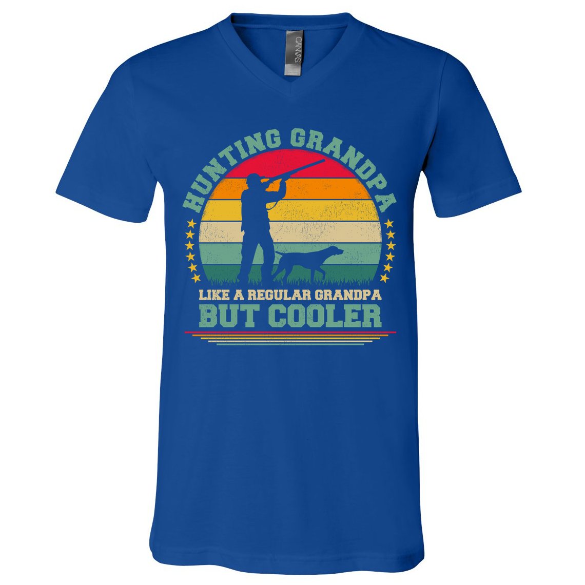 Hunting Lover Funny Vintage Hunting Grandpa Fathers Day Gift V-Neck T-Shirt