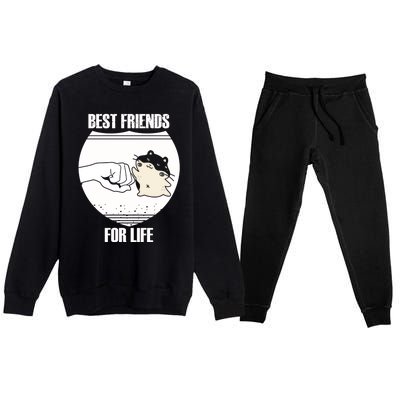 Hamster Lover Great Gift Premium Crewneck Sweatsuit Set