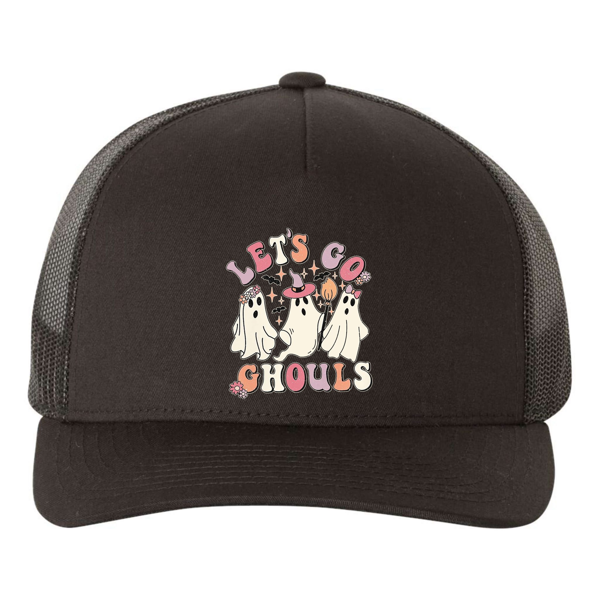 Halloween LetS Go Ghouls Yupoong Adult 5-Panel Trucker Hat