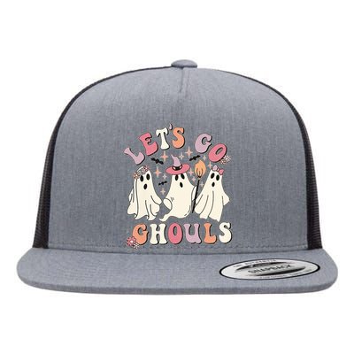 Halloween LetS Go Ghouls Flat Bill Trucker Hat