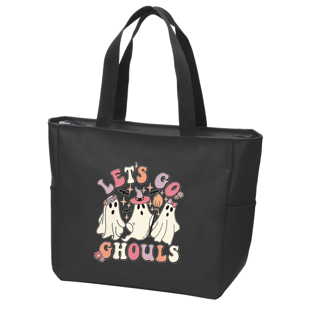 Halloween LetS Go Ghouls Zip Tote Bag
