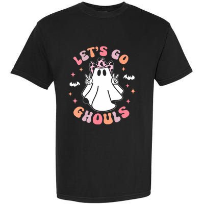 Halloween Lets Go Ghouls Ghost Retro Costume Garment-Dyed Heavyweight T-Shirt