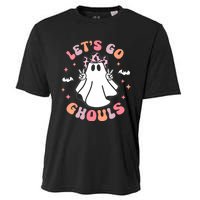 Halloween Lets Go Ghouls Ghost Retro Costume Cooling Performance Crew T-Shirt