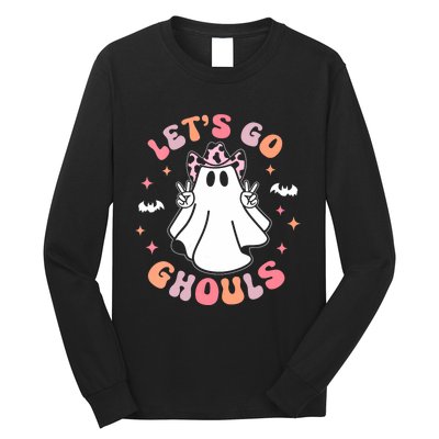 Halloween Lets Go Ghouls Ghost Retro Costume Long Sleeve Shirt