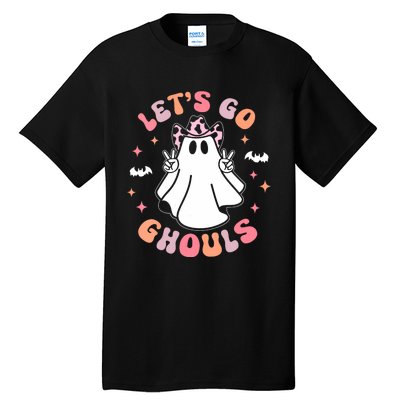 Halloween Lets Go Ghouls Ghost Retro Costume Tall T-Shirt