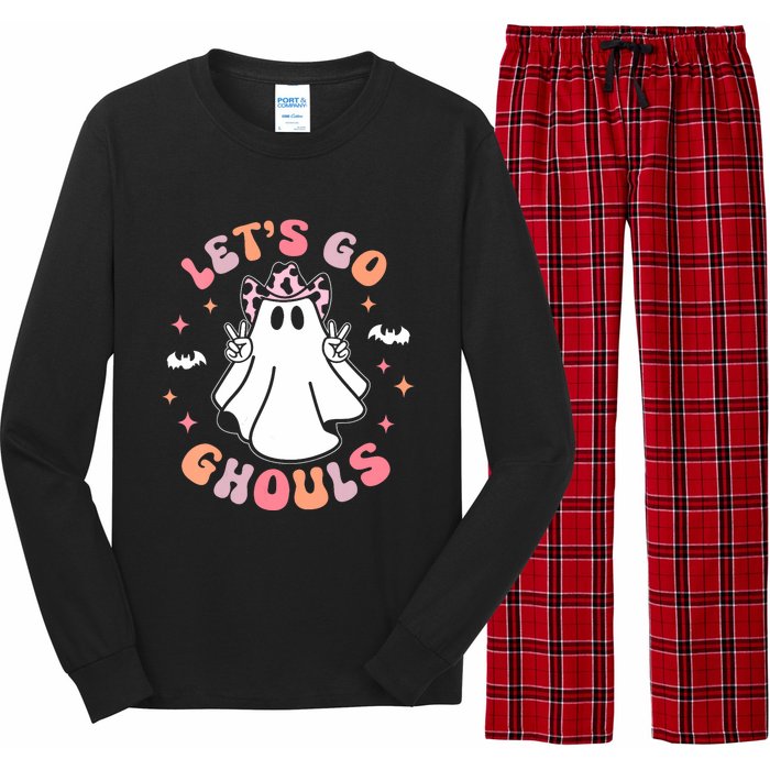 Halloween Lets Go Ghouls Ghost Retro Costume Long Sleeve Pajama Set