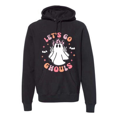 Halloween Lets Go Ghouls Ghost Retro Costume Premium Hoodie