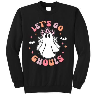 Halloween Lets Go Ghouls Ghost Retro Costume Tall Sweatshirt