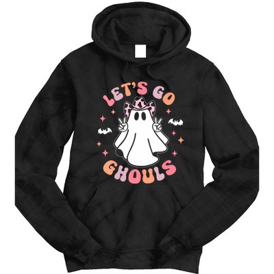 Halloween Lets Go Ghouls Ghost Retro Costume Tie Dye Hoodie