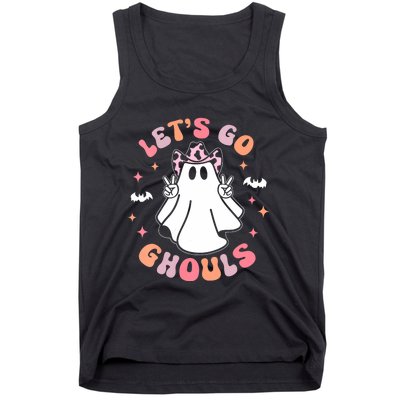 Halloween Lets Go Ghouls Ghost Retro Costume Tank Top