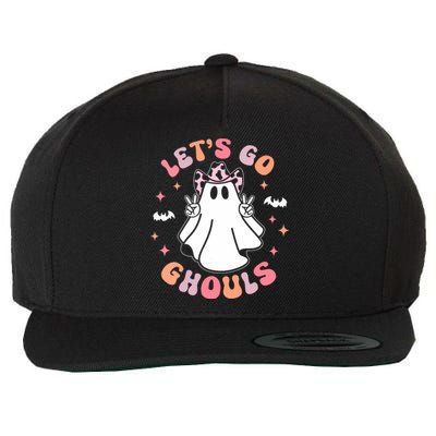 Halloween Lets Go Ghouls Ghost Retro Costume Wool Snapback Cap