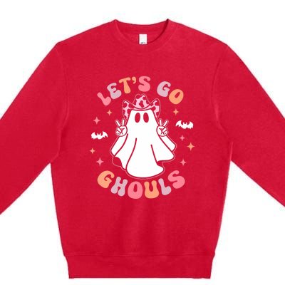 Halloween Lets Go Ghouls Ghost Retro Costume Premium Crewneck Sweatshirt