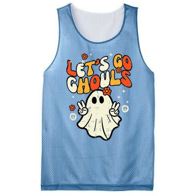 Halloween Lets Go Ghouls Ghost Mesh Reversible Basketball Jersey Tank