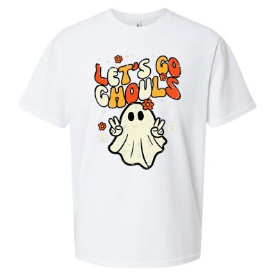 Halloween Lets Go Ghouls Ghost Sueded Cloud Jersey T-Shirt