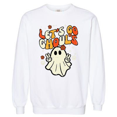 Halloween Lets Go Ghouls Ghost Garment-Dyed Sweatshirt