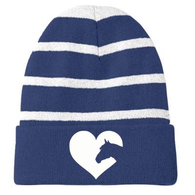 Horse lover gift for girl & wo who love horses Striped Beanie with Solid Band