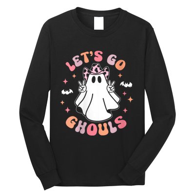 Halloween LetS Go Ghouls Ghost Retro Costume Long Sleeve Shirt