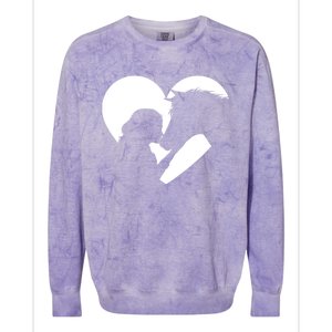 Horse Lover Girl Kissing Horses Horseman Horseback Riding Colorblast Crewneck Sweatshirt