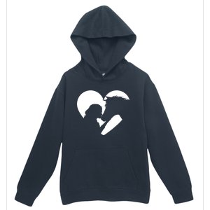 Horse Lover Girl Kissing Horses Horseman Horseback Riding Urban Pullover Hoodie