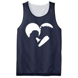 Horse Lover Girl Kissing Horses Horseman Horseback Riding Mesh Reversible Basketball Jersey Tank