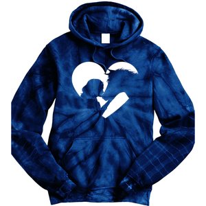 Horse Lover Girl Kissing Horses Horseman Horseback Riding Tie Dye Hoodie