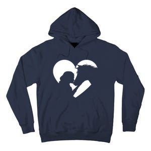 Horse Lover Girl Kissing Horses Horseman Horseback Riding Tall Hoodie