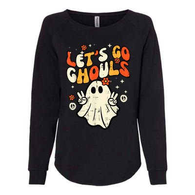 Halloween Lets Go Ghouls Ghost Retro Costume Women Girl Womens California Wash Sweatshirt