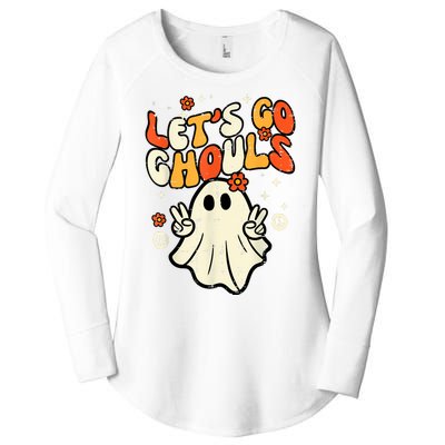 Halloween Lets Go Ghouls Ghost Retro Costume Women Girl Women's Perfect Tri Tunic Long Sleeve Shirt