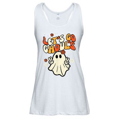 Halloween Lets Go Ghouls Ghost Retro Costume Women Girl Ladies Essential Flowy Tank