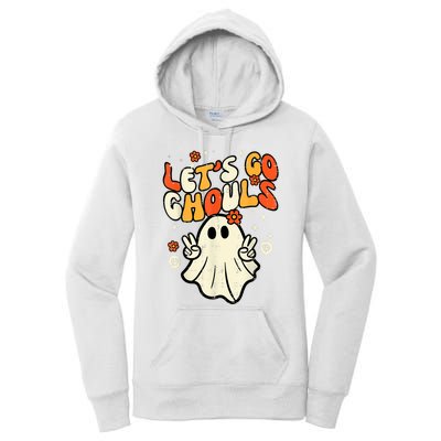 Halloween Lets Go Ghouls Ghost Retro Costume Women Girl Women's Pullover Hoodie