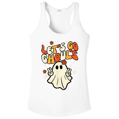 Halloween Lets Go Ghouls Ghost Retro Costume Women Girl Ladies PosiCharge Competitor Racerback Tank