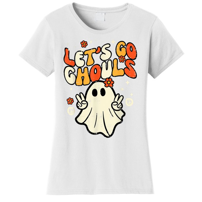 Halloween Lets Go Ghouls Ghost Retro Costume Women Girl Women's T-Shirt