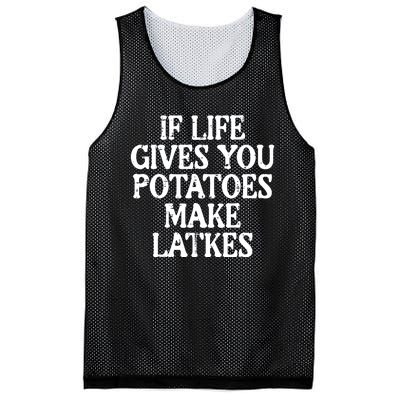 Hanukkah Life Gives Potatoes Make Latkes Chanukah Mesh Reversible Basketball Jersey Tank