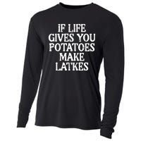 Hanukkah Life Gives Potatoes Make Latkes Chanukah Cooling Performance Long Sleeve Crew