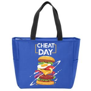 Hamburger Lover Gift Fast Food Gym Workout Cheat Day Meaningful Gift Zip Tote Bag