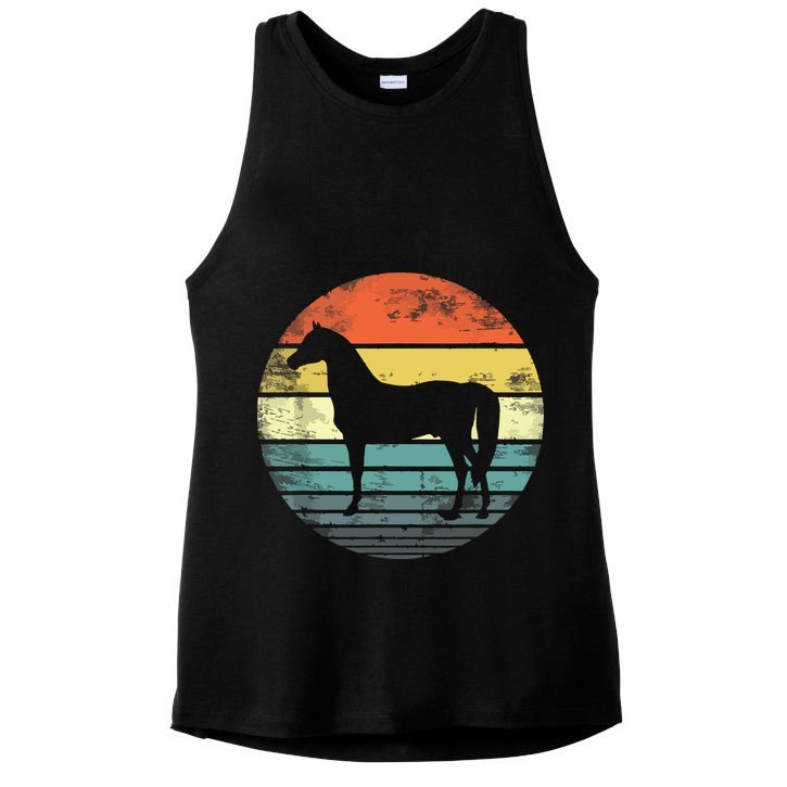 Horse Lover Gifts Horseback Riding Equestrian Retro Vintage Ladies PosiCharge Tri-Blend Wicking Tank