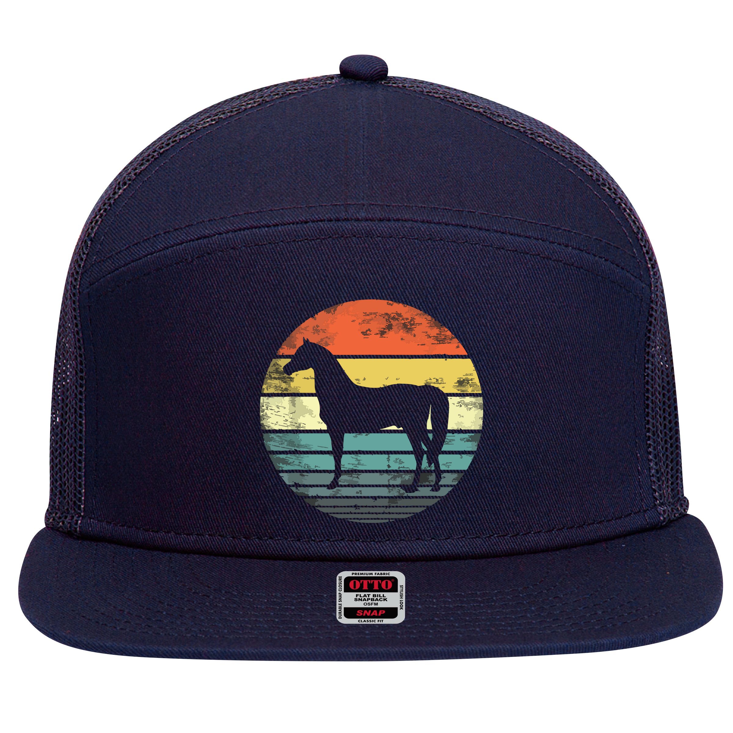 Horse Lover Gifts Horseback Riding Equestrian Retro Vintage 7 Panel Mesh Trucker Snapback Hat