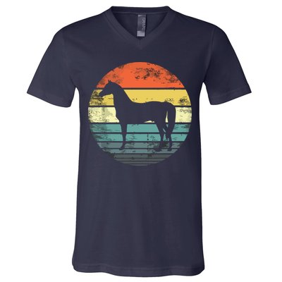 Horse Lover Gifts Horseback Riding Equestrian Retro Vintage V-Neck T-Shirt