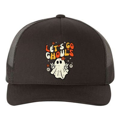 Halloween Lets Go Ghouls Ghost Retro Yupoong Adult 5-Panel Trucker Hat