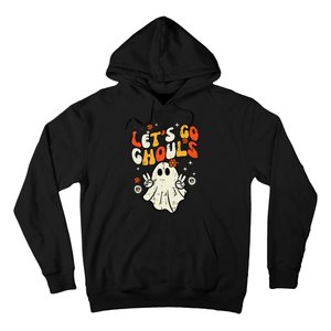 Halloween Lets Go Ghouls Ghost Retro Hoodie