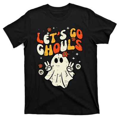 Halloween Lets Go Ghouls Ghost Retro T-Shirt