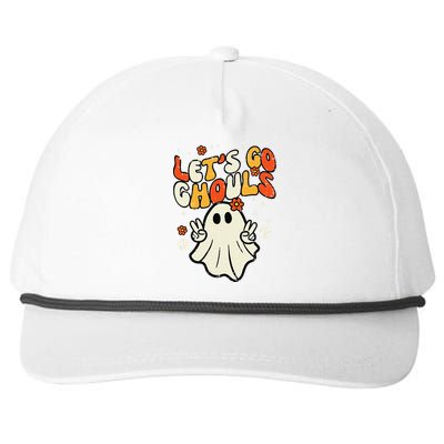 Halloween Lets Go Ghouls Ghost Retro Snapback Five-Panel Rope Hat