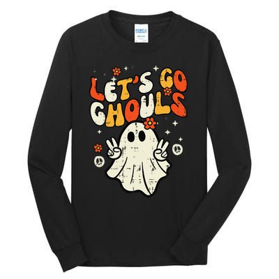 Halloween Lets Go Ghouls Ghost Retro Tall Long Sleeve T-Shirt