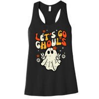 Halloween Lets Go Ghouls Ghost Retro Women's Racerback Tank