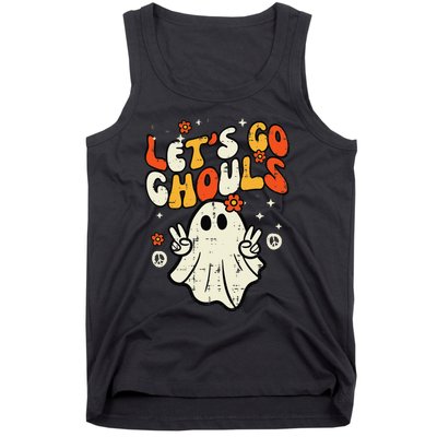 Halloween Lets Go Ghouls Ghost Retro Tank Top