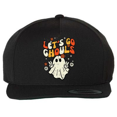 Halloween Lets Go Ghouls Ghost Retro Wool Snapback Cap