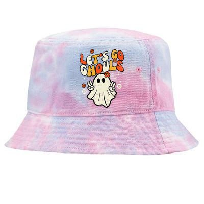 Halloween Lets Go Ghouls Ghost Retro Tie-Dyed Bucket Hat